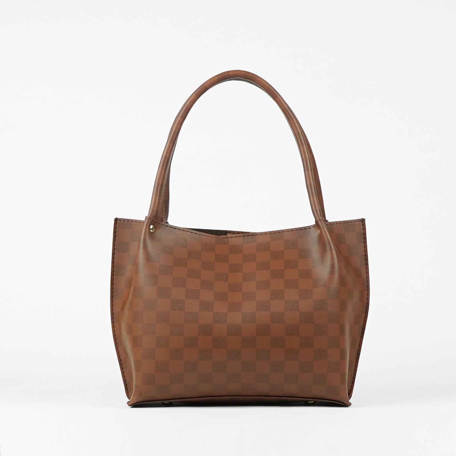 Daily Tote Bag Brown (checkered)