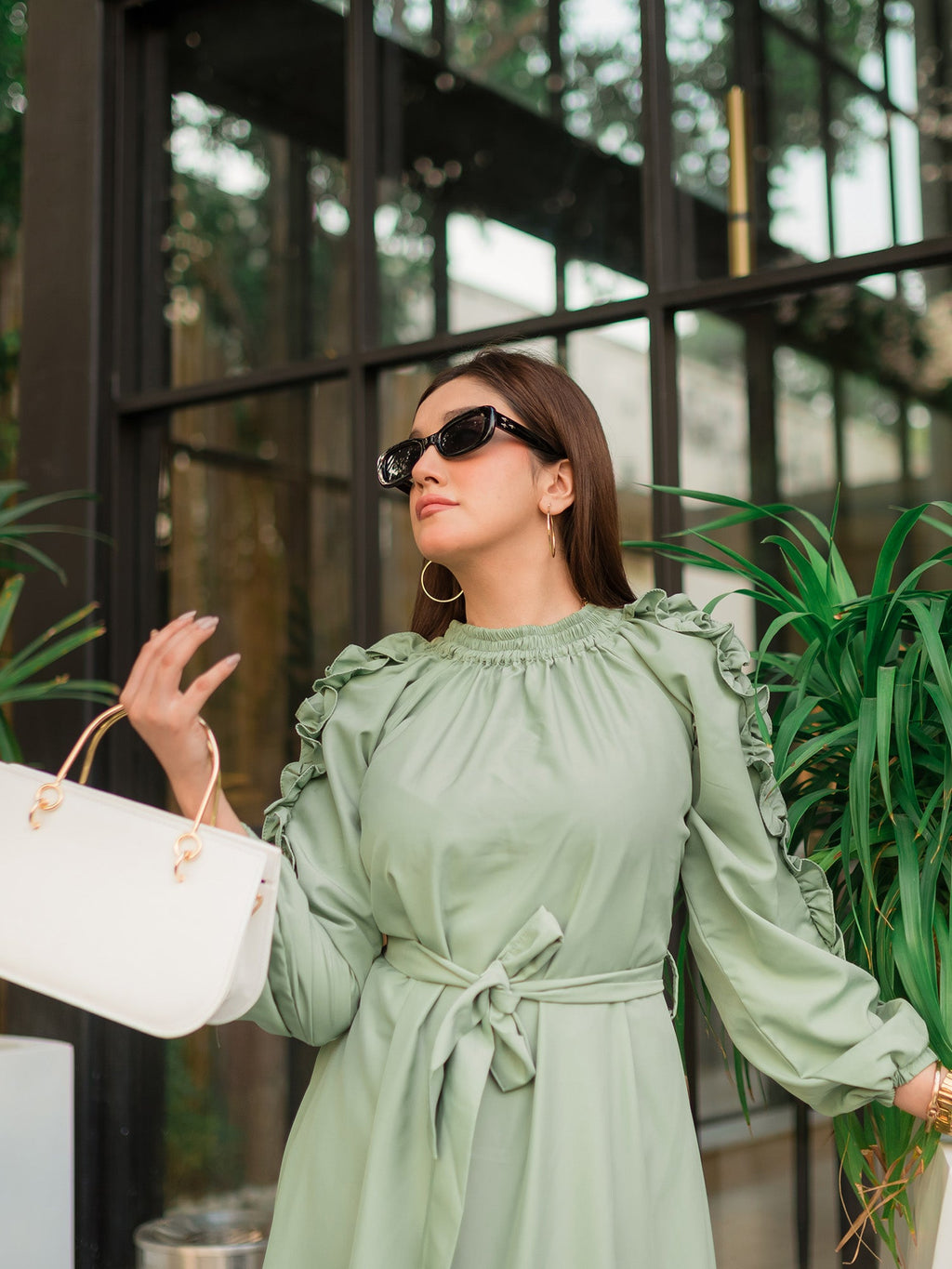 Feather maxi dress (Pastel)