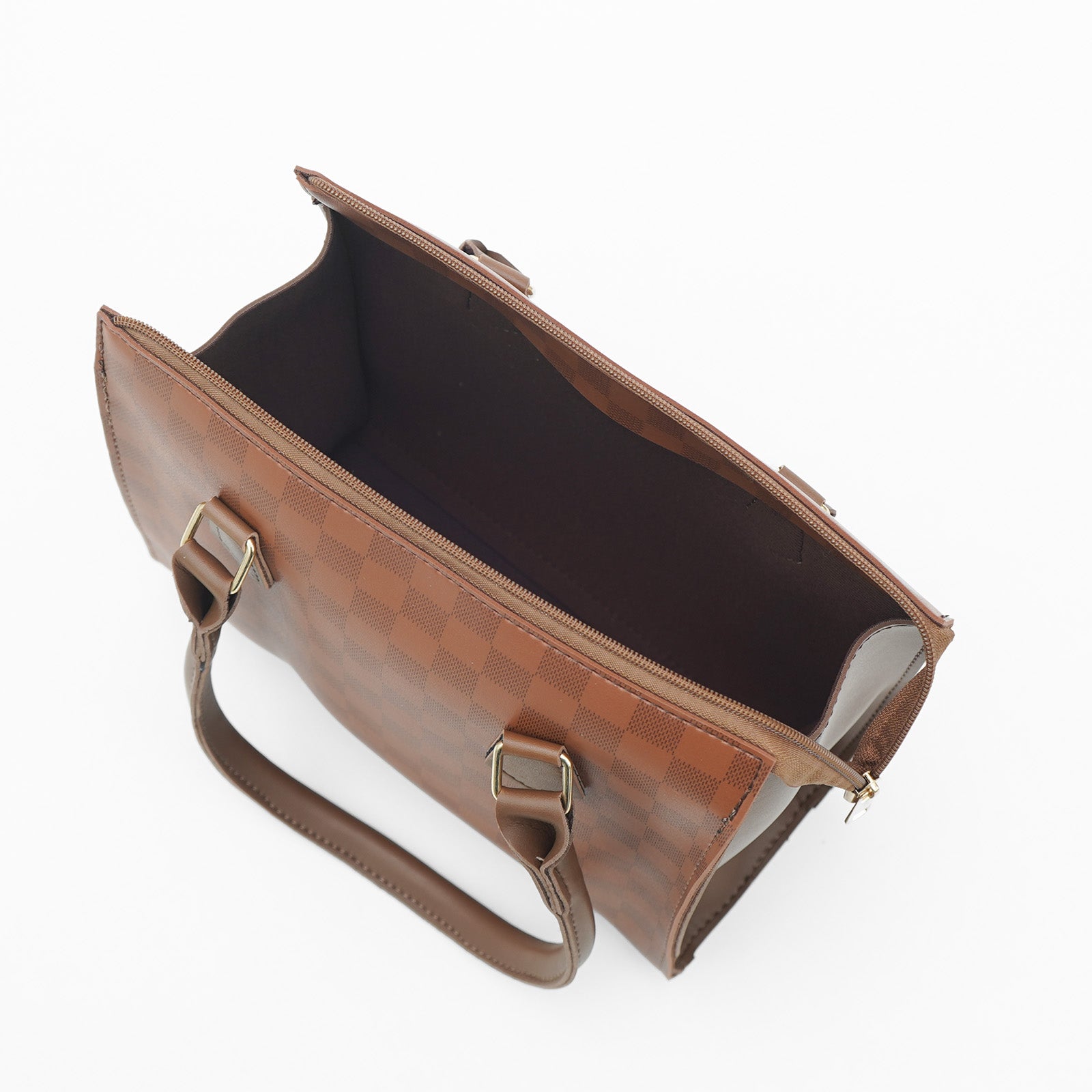 checkered handbag  brown (checkered)