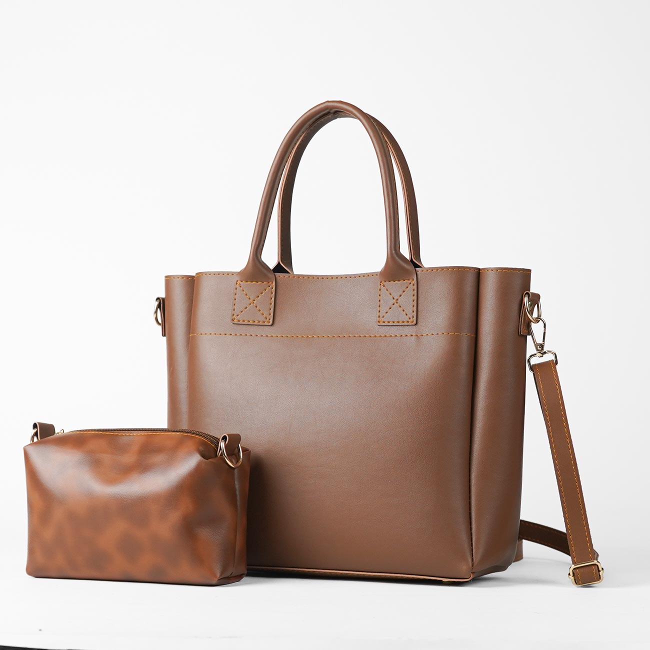 French bag set of 2 brown