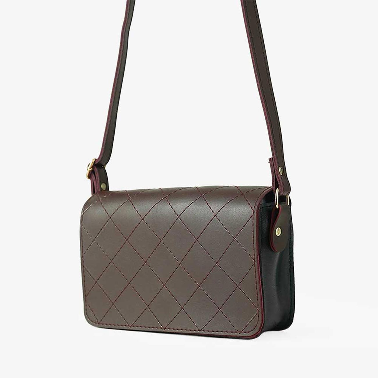 Cross Stitch Crossbody Bag maroon