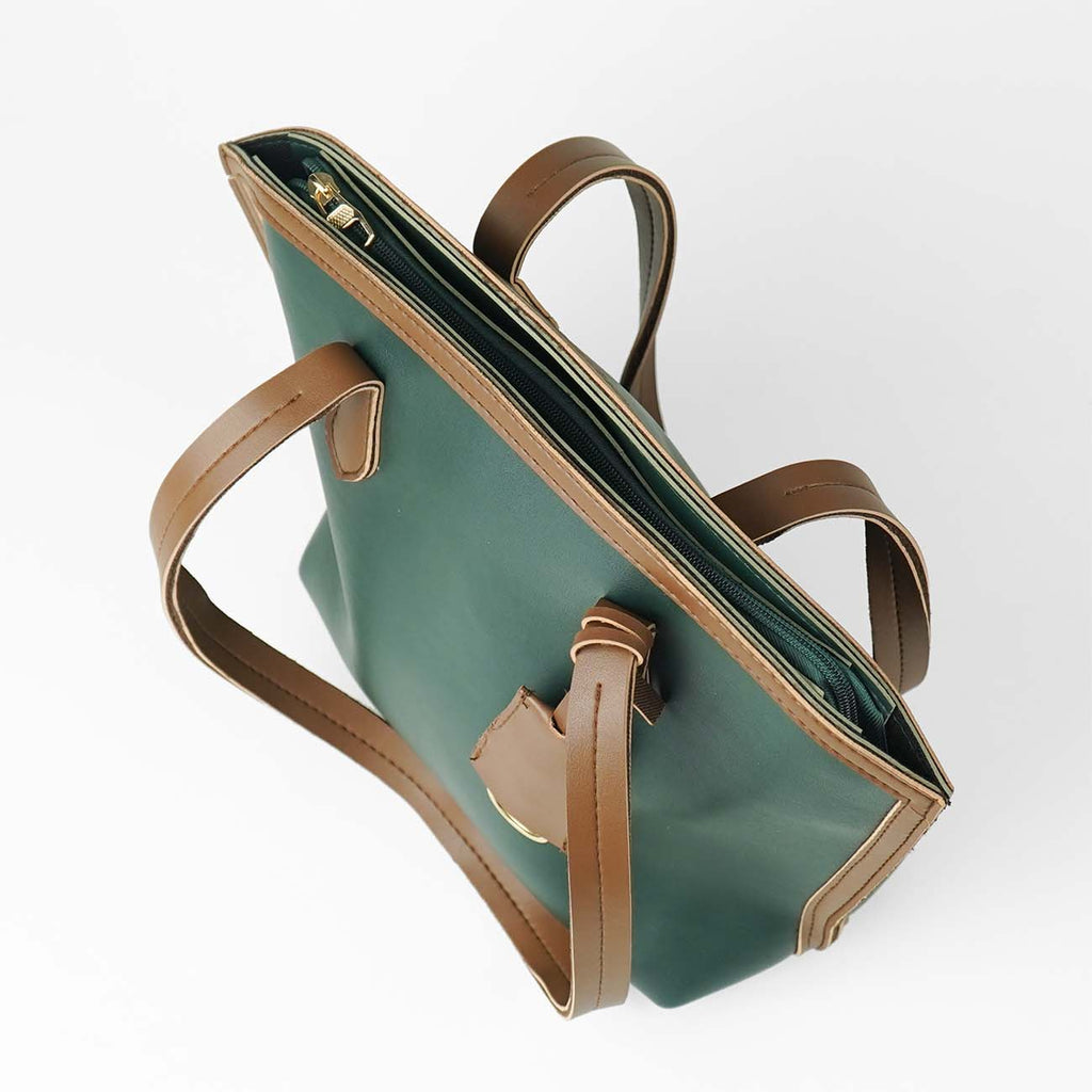 Flo bag Set of 3 green & brown