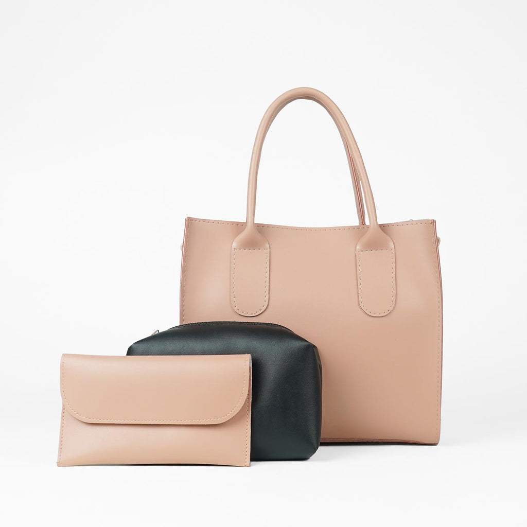 catchy bag set of 3 peach