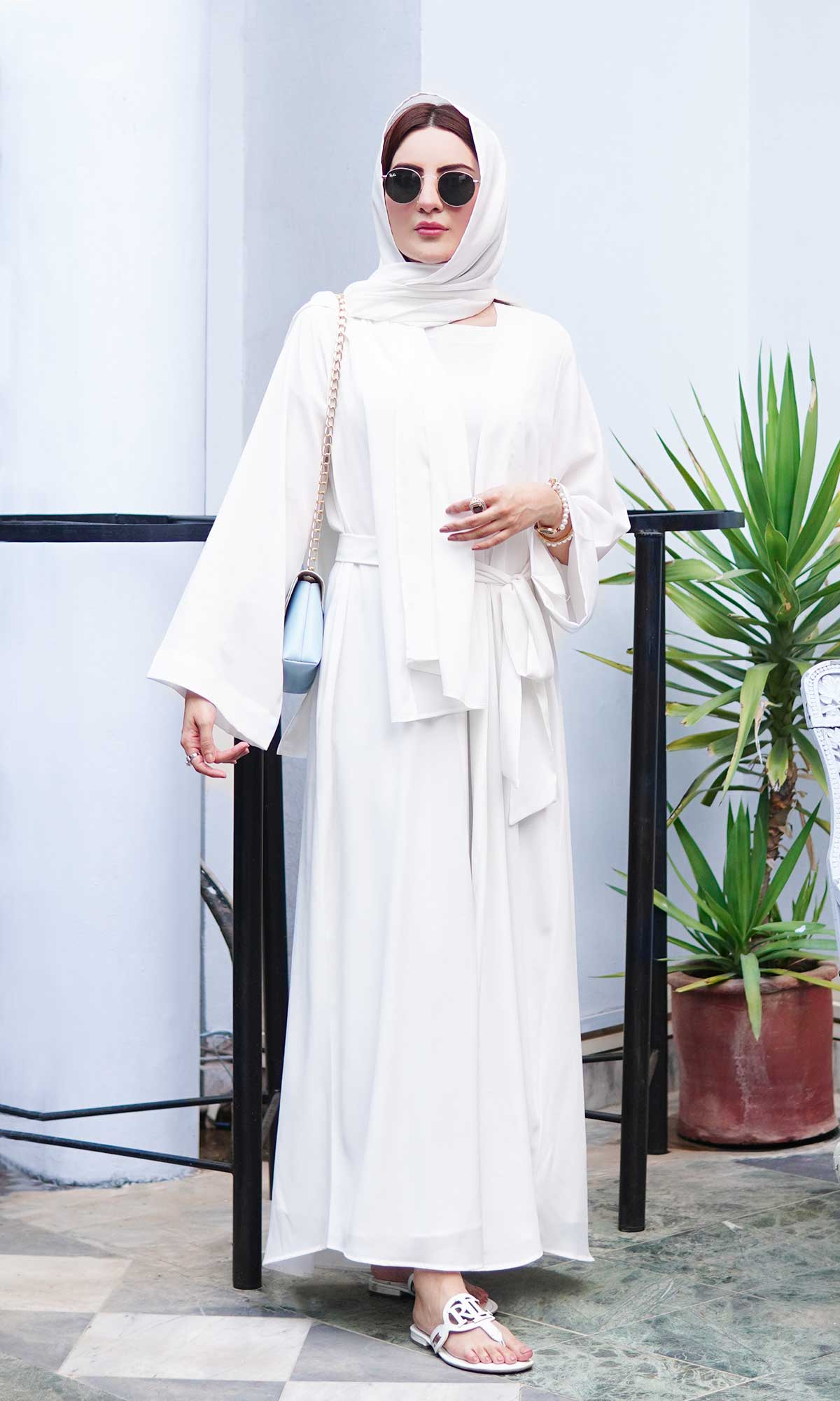 Shop Abaya (Pearl White Color) for Women Online in Pakistan