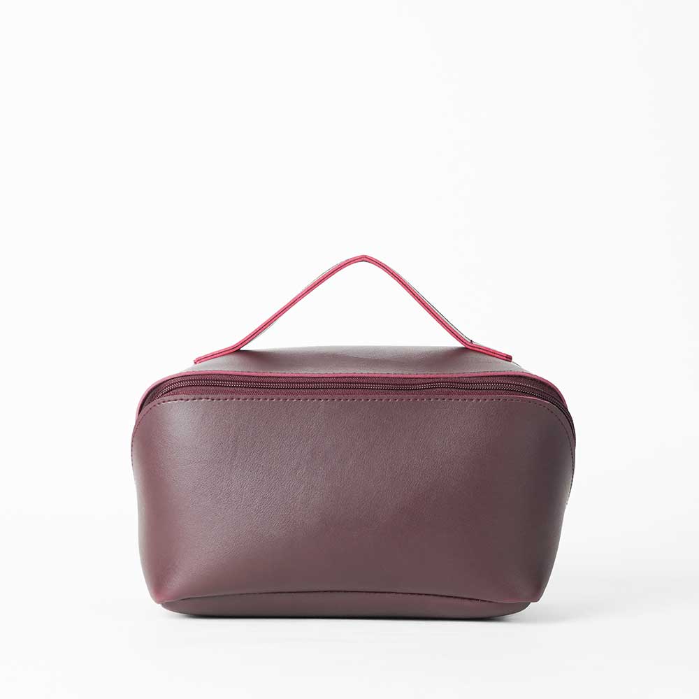Large Capacity Travel Cosmetic Bag Maroon