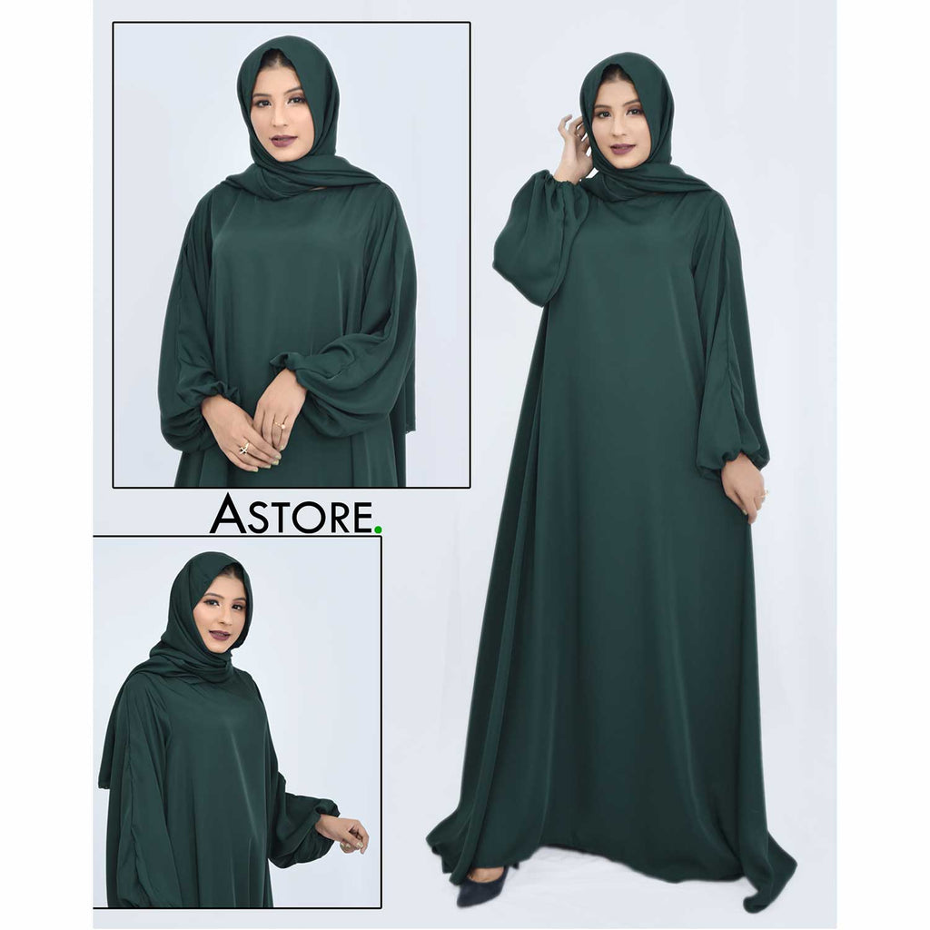 Green Abaya with Scarf by Astore