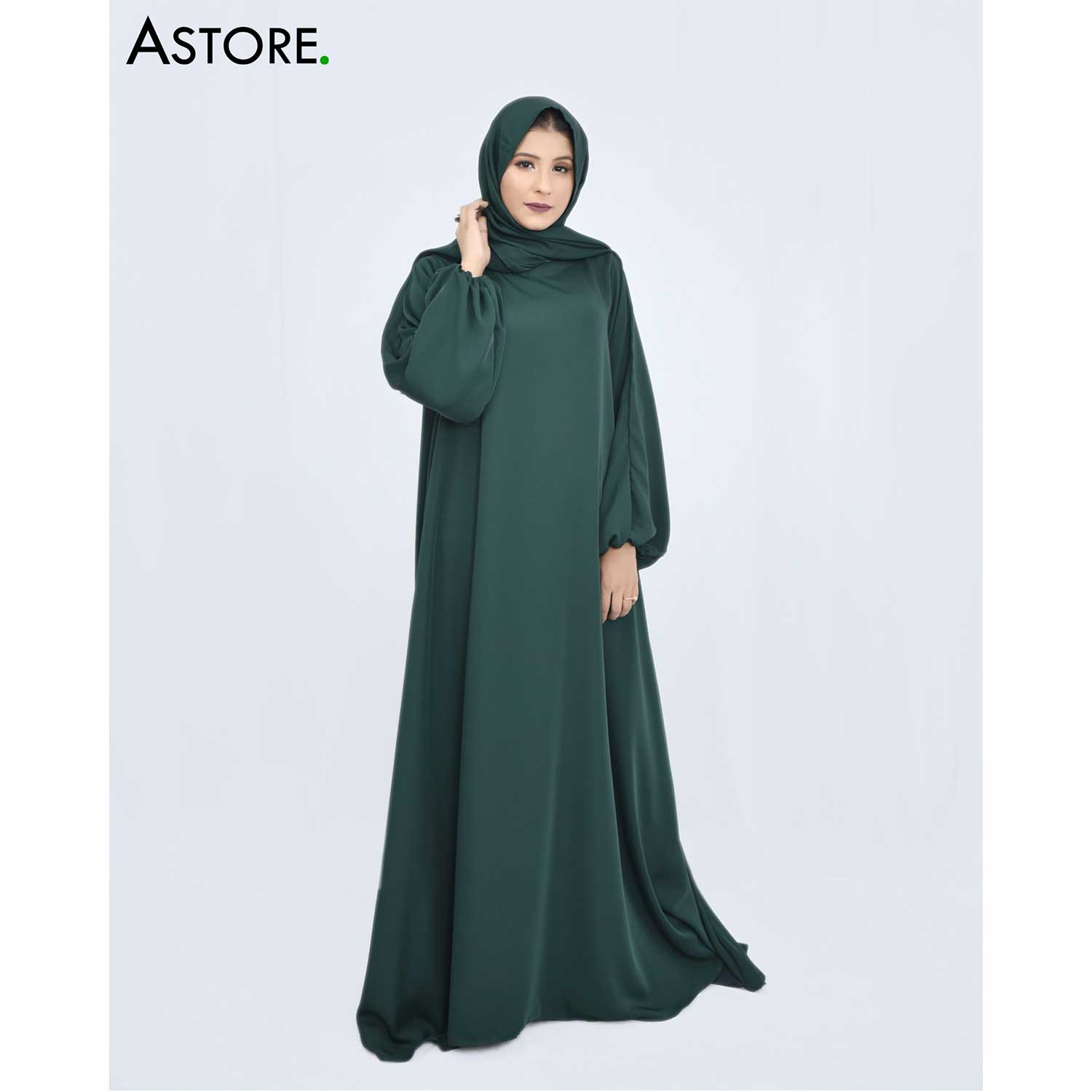 Green Abaya with Scarf by Astore